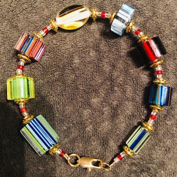 Handmade Lampwork beads bracelet 14k - Picture 4 of 4